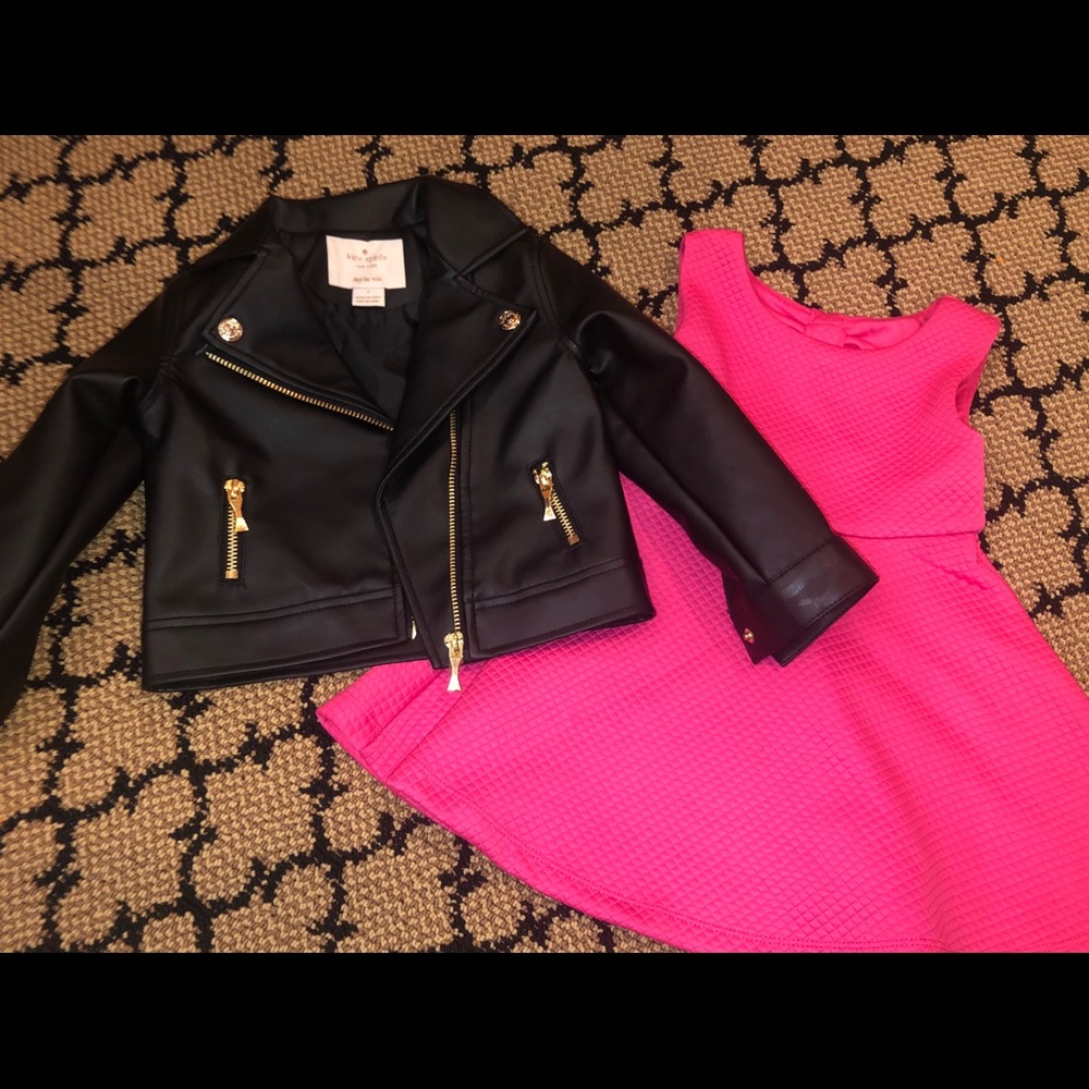 Kate Spade Faux Leather Jacket(2T) Dress(24month)